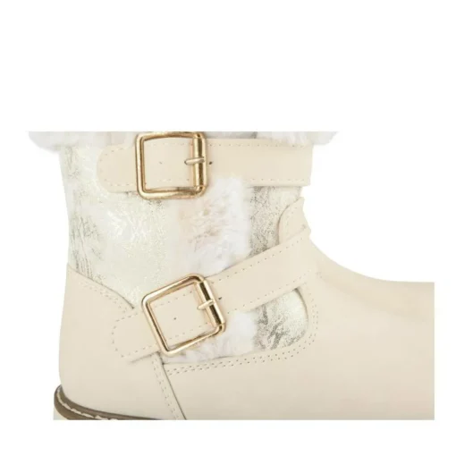 Bottines Fourré BEIGE Fille Motif Fausse Fourrure Fermeture éclair