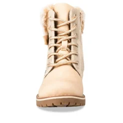 Bottines Fourré BEIGE Fille Motif Uni Lacets
