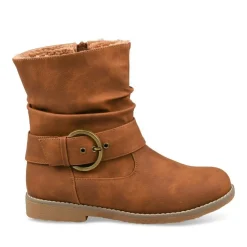 Bottines Fourré COGNAC Femme Motif Uni