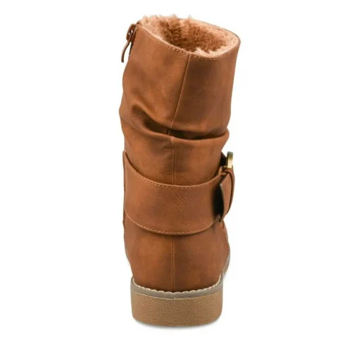 Bottines Fourré COGNAC Femme Motif Uni