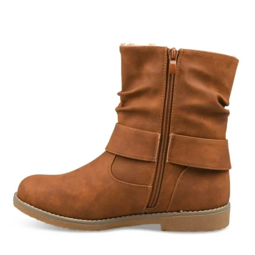 Bottines Fourré COGNAC Femme Motif Uni