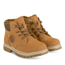 Bottines Fourré COGNAC Garçon Motif Uni Lacets