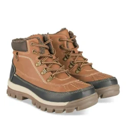 Bottines Fourré COGNAC Garçon Motif Fausse Fourrure Lacets