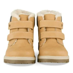 Bottines Fourré COGNAC Garçon Motif Uni Scratch