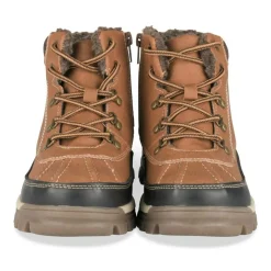 Bottines Fourré COGNAC Garçon Motif Fausse Fourrure Lacets