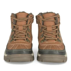 Bottines Fourré COGNAC Garçon Motif Fausse Fourrure Lacets