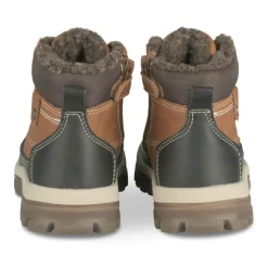 Bottines Fourré COGNAC Garçon Motif Fausse Fourrure Lacets