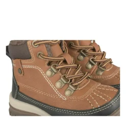 Bottines Fourré COGNAC Garçon Motif Fausse Fourrure Lacets