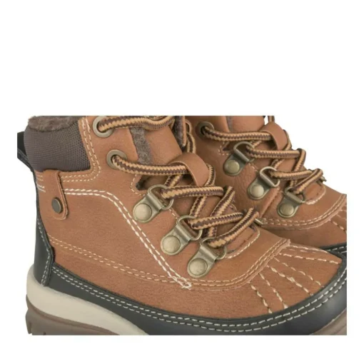 Bottines Fourré COGNAC Garçon Motif Fausse Fourrure Lacets