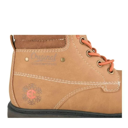 Bottines Fourré COGNAC Garçon Motif Uni Fermeture éclair
