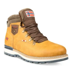 Bottines Fourré COGNAC Homme Motif Uni Lacets