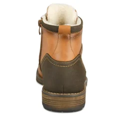 Bottines Fourré COGNAC Homme Motif Uni Lacets