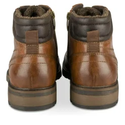 Bottines Fourré COGNAC Homme Motif Uni Lacets