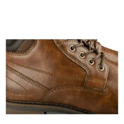 Bottines Fourré COGNAC Homme Motif Uni Lacets