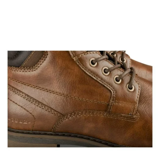 Bottines Fourré COGNAC Homme Motif Uni Lacets