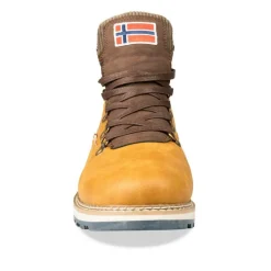 Bottines Fourré COGNAC Homme Motif Uni Lacets