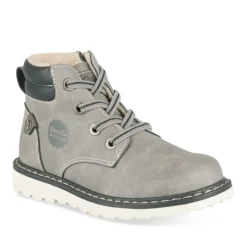 Bottines Fourré GRIS Garçon Motif Uni Lacets