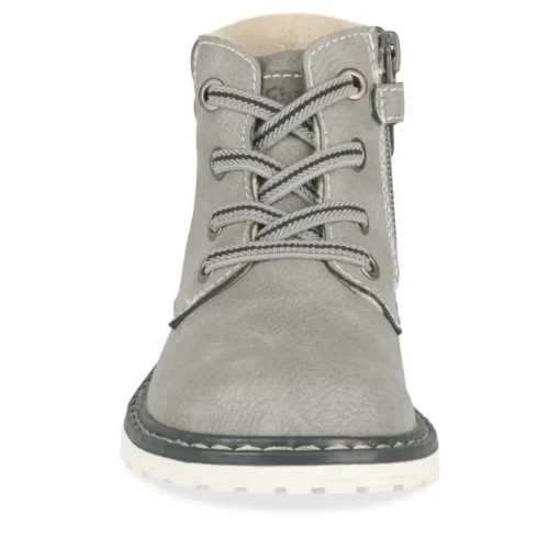 Bottines Fourré GRIS Garçon Motif Uni Lacets