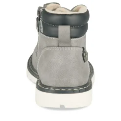 Bottines Fourré GRIS Garçon Motif Uni Lacets