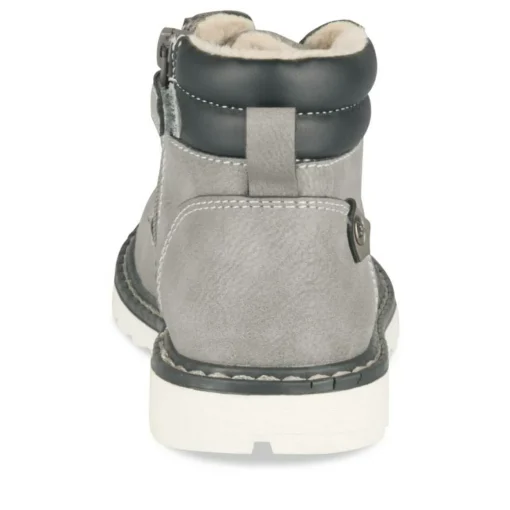Bottines Fourré GRIS Garçon Motif Uni Lacets