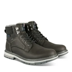 Bottines Fourré GRIS Homme Motif Uni Lacets