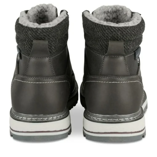 Bottines Fourré GRIS Homme Motif Uni Lacets