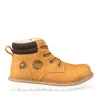 Bottines Fourré JAUNE Garçon Motif Uni Lacets