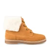 Bottines Fourré JAUNE Garçon CUIR Motif Uni Lacets