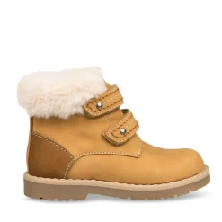 Bottines Fourré JAUNE Garçon CUIR Motif Uni Scratch