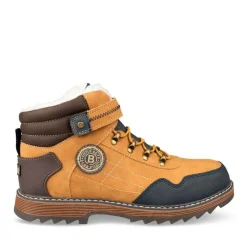 Bottines Fourré JAUNE Garçon Motif Uni Scratch