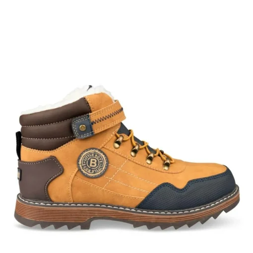 Bottines Fourré JAUNE Garçon Motif Uni Scratch