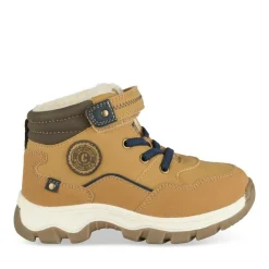 Bottines Fourré JAUNE Garçon Motif Uni Lacets