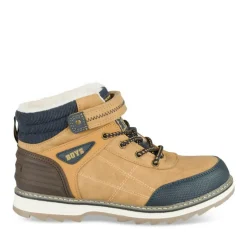 Bottines Fourré JAUNE Garçon Motif Fausse Fourrure Lacets