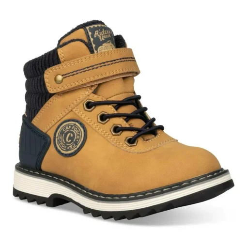 Bottines Fourré JAUNE Garçon Motif Uni Scratch