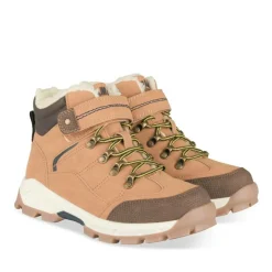 Bottines Fourré JAUNE Garçon Motif Uni Lacets