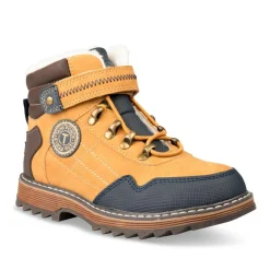 Bottines Fourré JAUNE Garçon Motif Uni Scratch
