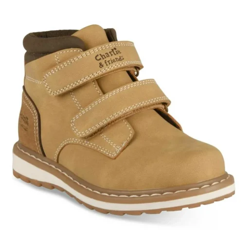 Bottines Fourré JAUNE Garçon Motif Uni Scratch