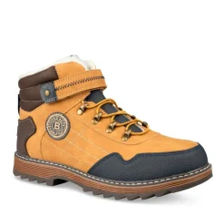 Bottines Fourré JAUNE Garçon Motif Uni Scratch