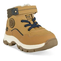 Bottines Fourré JAUNE Garçon Motif Uni Lacets