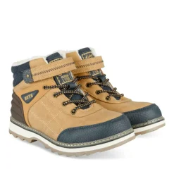 Bottines Fourré JAUNE Garçon Motif Fausse Fourrure Lacets