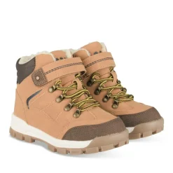 Bottines Fourré JAUNE Garçon Motif Uni Lacets