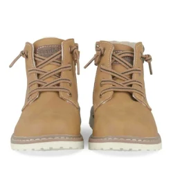 Bottines Fourré JAUNE Garçon Motif Uni Lacets