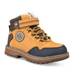 Bottines Fourré JAUNE Garçon Motif Uni Scratch