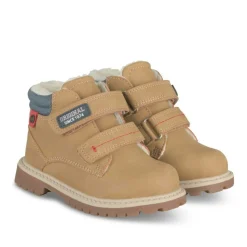 Bottines Fourré JAUNE Garçon Motif Uni Scratch