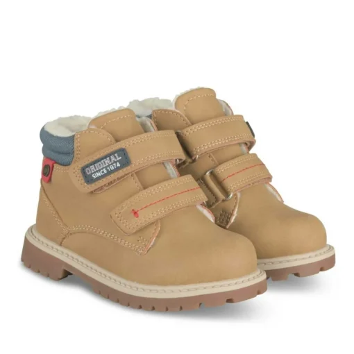 Bottines Fourré JAUNE Garçon Motif Uni Scratch