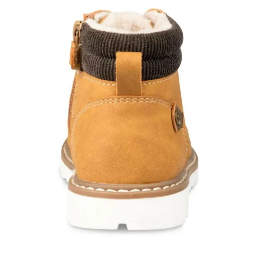 Bottines Fourré JAUNE Garçon Motif Uni Lacets