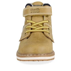 Bottines Fourré JAUNE Garçon Motif Fausse Fourrure Lacets