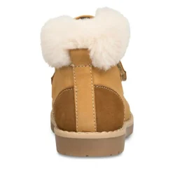 Bottines Fourré JAUNE Garçon CUIR Motif Uni Scratch