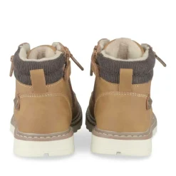 Bottines Fourré JAUNE Garçon Motif Uni Lacets