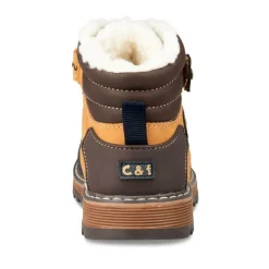 Bottines Fourré JAUNE Garçon Motif Uni Scratch